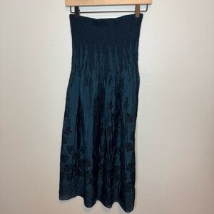 Anthropologie Lapis Navy Blue Floral Strapless Dress Flowy Convertible